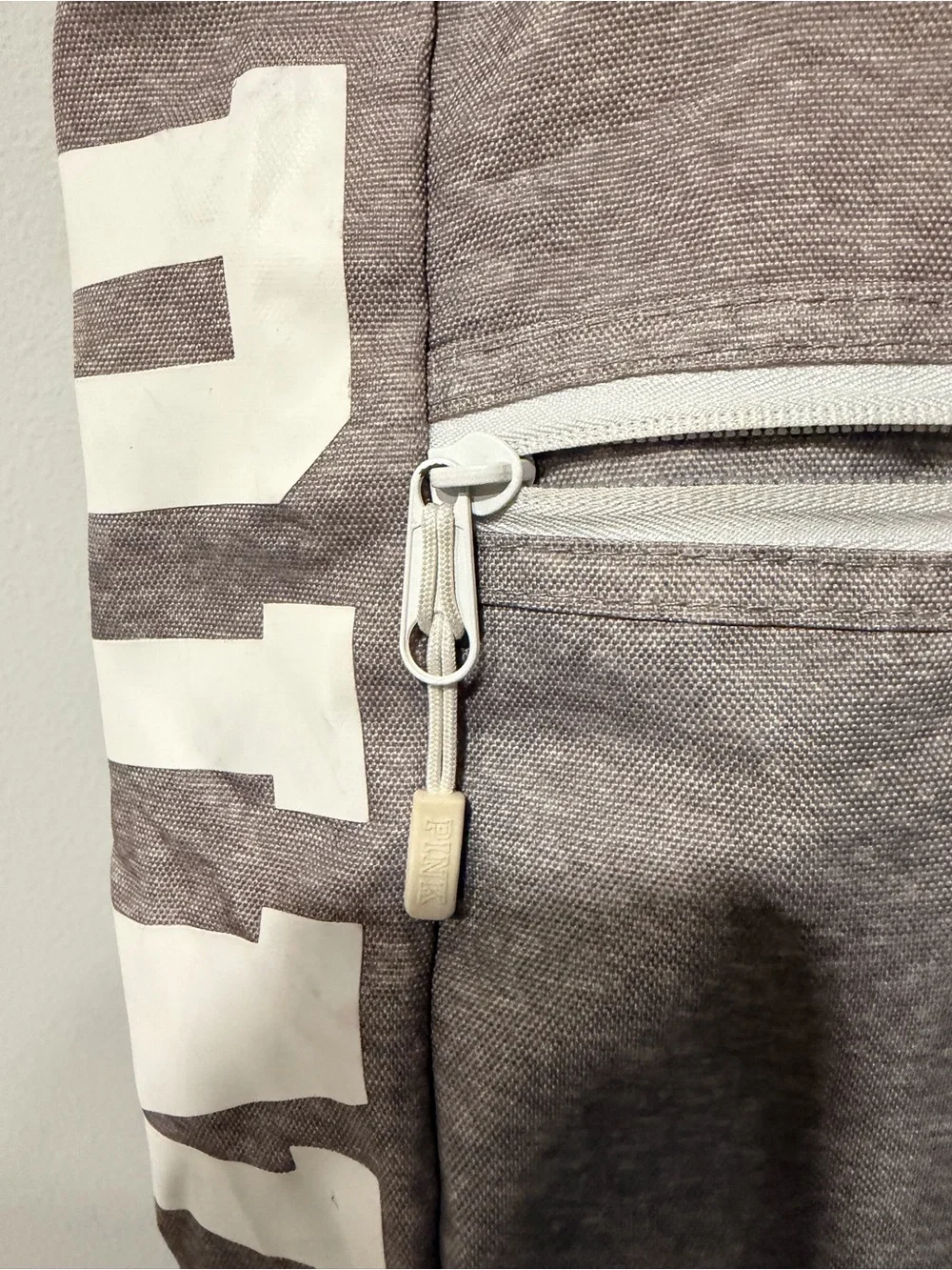 PINK by Victoria’s Secret Striped-Handle Gray Tote Bag by- Casual Everyday Carry